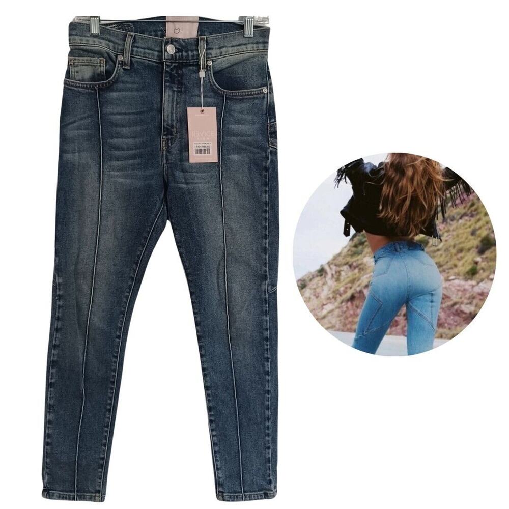 Revice VENUS Star Pieced Bum Skinny Jeans Women Size 29 Blue Lightyear Wash NEW